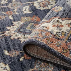Navy Blue Floral Runner