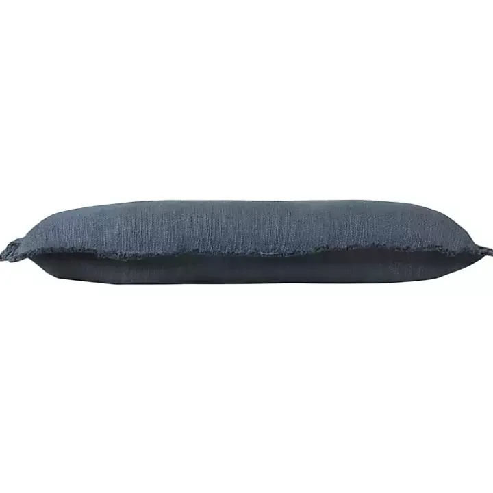 Navy Blue Handwoven Appen Lumbar Pillow