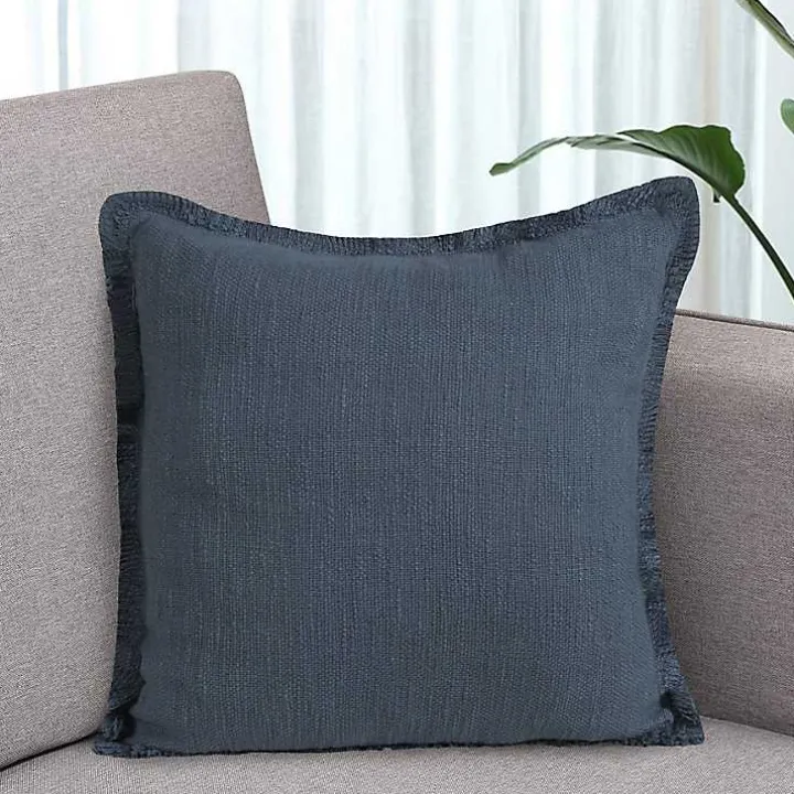 Navy Blue Handwoven Appen Throw Pillow