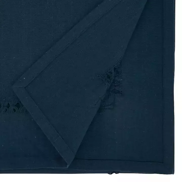 Navy Blue Hemstitch Table Runner