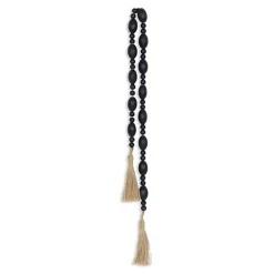 Navy Blue Oval Bead Wood Garland