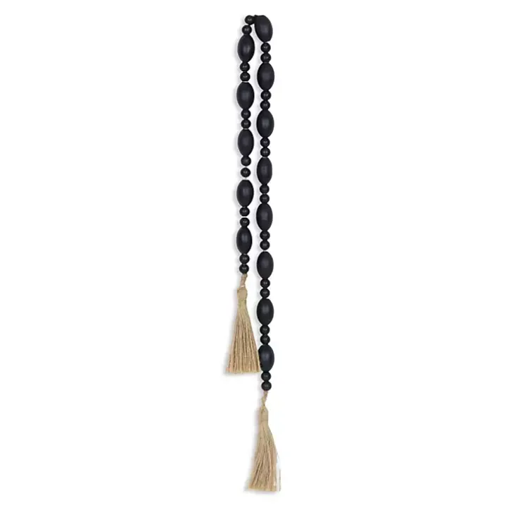Navy Blue Oval Bead Wood Garland