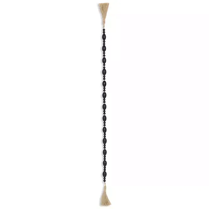 Navy Blue Oval Bead Wood Garland