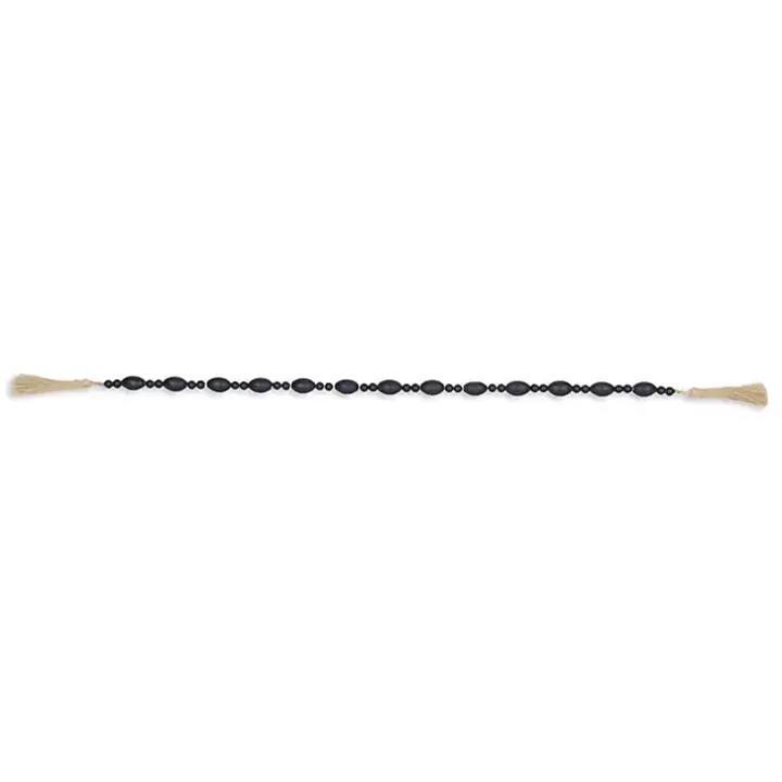 Navy Blue Oval Bead Wood Garland