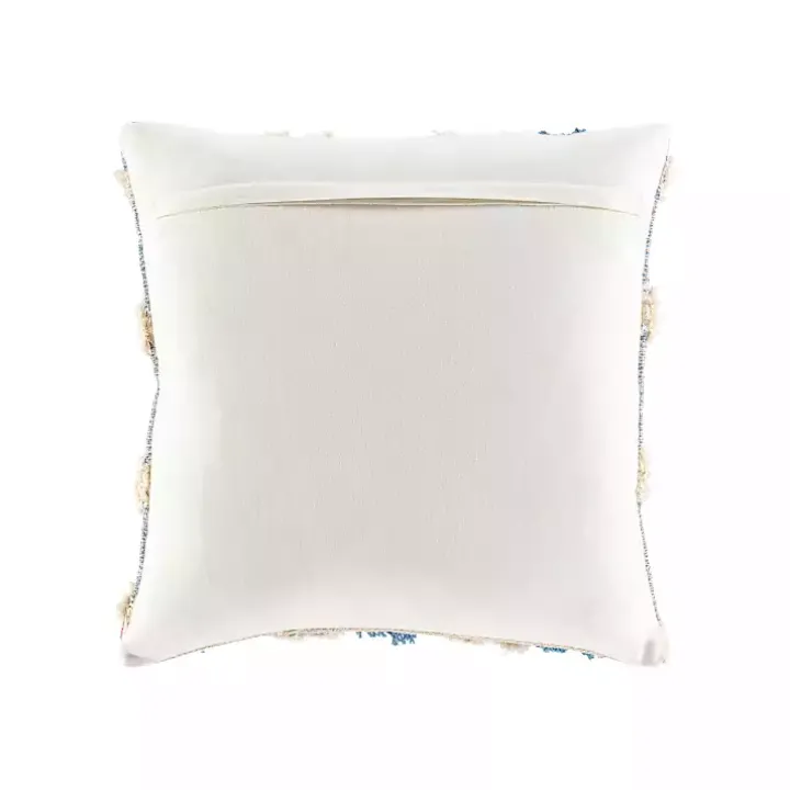 Navy Blue Pom Pom Pillow