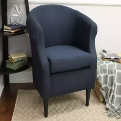 Navy Blue Rounded Accent Chair