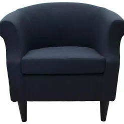 Navy Blue Rounded Accent Chair
