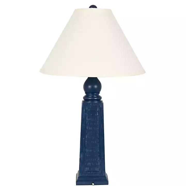 Navy Blue Shutter Table Lamps, Set of 2