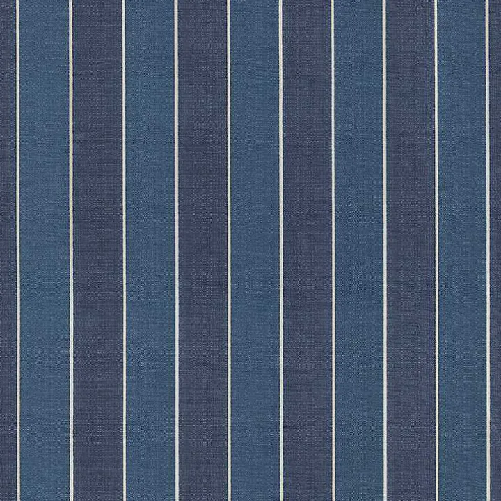 Navy Blue Striped Outdoor Seat Cushions, Set of 2