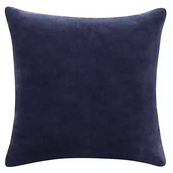 Navy Blue Velvet Handmade Throw Pillow