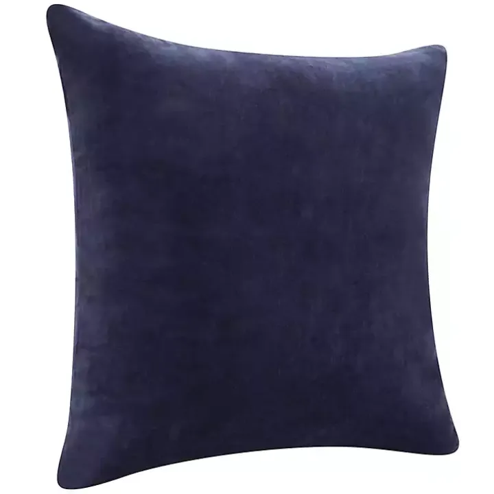 Navy Blue Velvet Handmade Throw Pillow