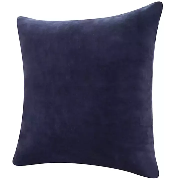 Navy Blue Velvet Handmade Throw Pillow