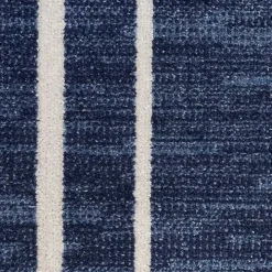 Navy Bordered Indoor/Outdoor Area Rug, 5x7