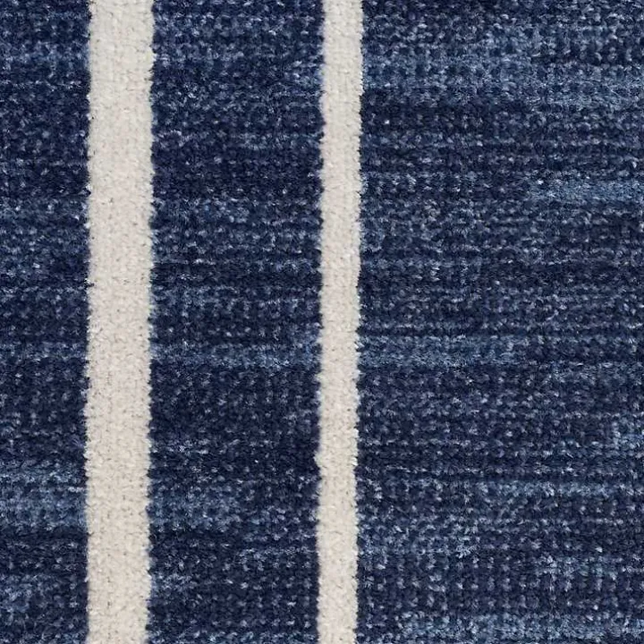 Navy Bordered Indoor/Outdoor Area Rug, 5x7