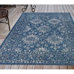 Navy Botanical Hannah Indoor/Outdoor Rug, 4x7