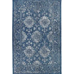 Navy Botanical Hannah Indoor/Outdoor Rug, 7x9