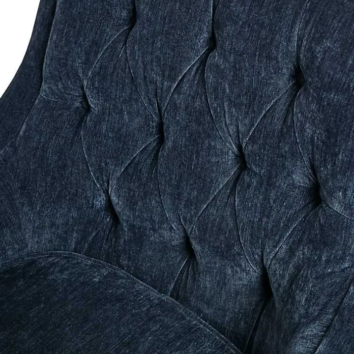 Navy Button Tufted Accent Chair