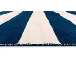 Navy Cabana Stripe Indoor/Outdoor Area Rug, 5x7