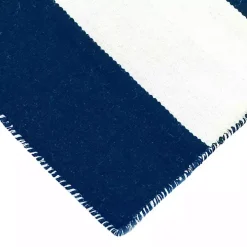 Navy Cabana Stripe Indoor/Outdoor Runner, 2x8