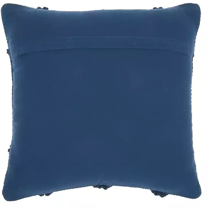 Navy Diamond Lattice Throw Pillow