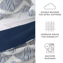 Navy Diamond Line Reversible 3-pc. King Quilt Set