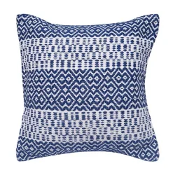 Navy Diamond Stripe Indoor/Outdoor Pillow