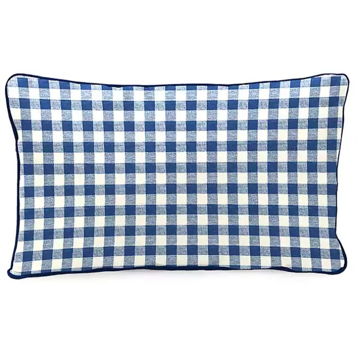 Navy Dogs Welcome Outdoor Lumbar Pillow