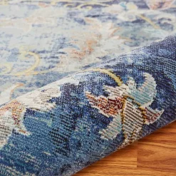 Navy Faded Floral Area Rug, 4x6