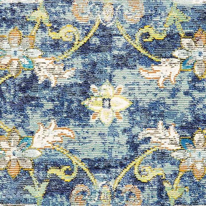 Navy Faded Floral Area Rug, 4x6