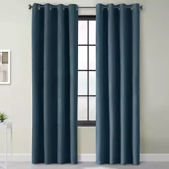 Navy Faux Suede Blackout Curtain Panel, 84 in.