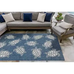 Navy Harrison Turtle Indoor/Outdoor Area Rug, 7x9