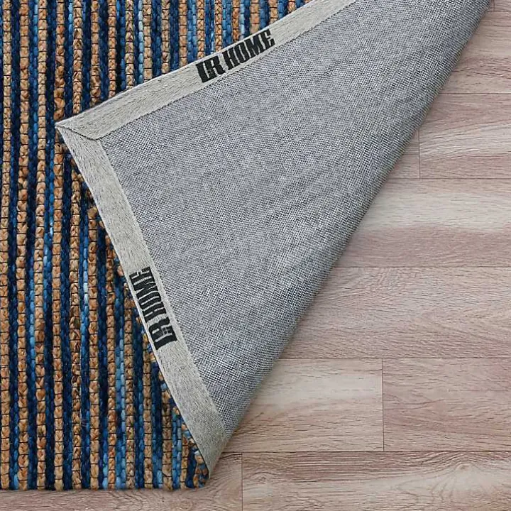 Navy Jute and Wool Woven Area Rug, 5x8