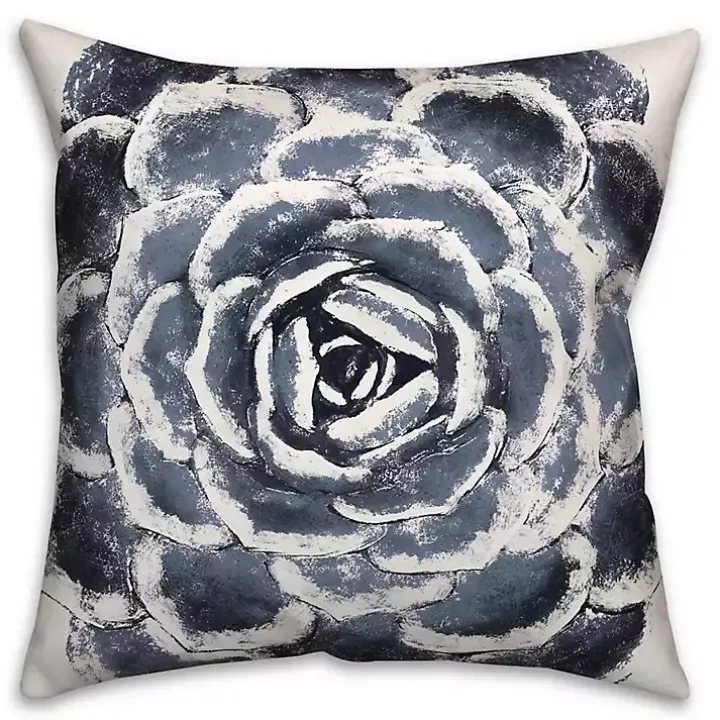 Navy Large Succulent Pillow
