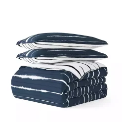 Navy Linear Reversible 2-pc. Twin Quilt Set