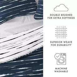 Navy Linear Reversible 2-pc. Twin Quilt Set