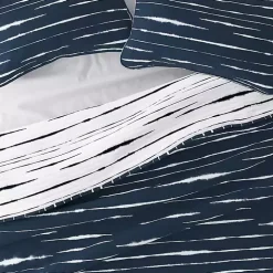 Navy Linear Reversible 3-pc. King Quilt Set