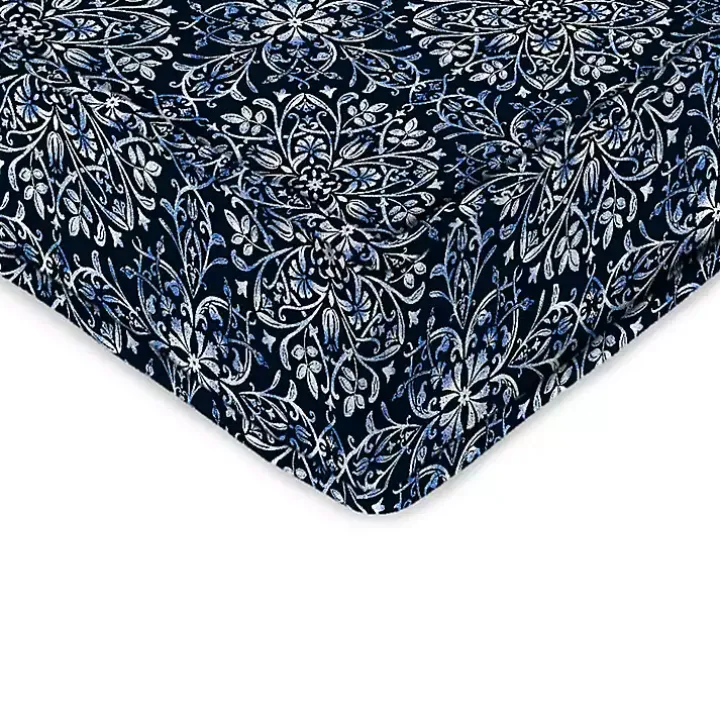 Navy Medallion Outdoor Deep Seat Cushion