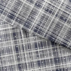 Navy Plaid Polka Dot 2-pc. Twin Duvet Cover Set