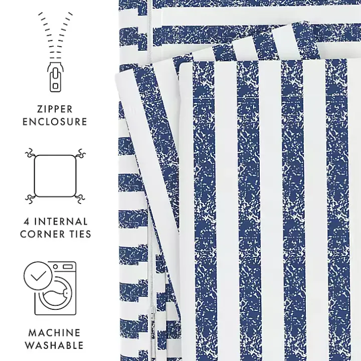 Navy Rugged Stripe 2-pc. Twin Duvet Cover Set