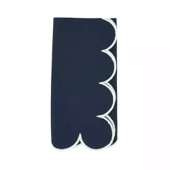 Navy Scalloped Edge Napkins, Set of 4