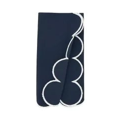 Navy Scalloped Edge Napkins, Set of 4