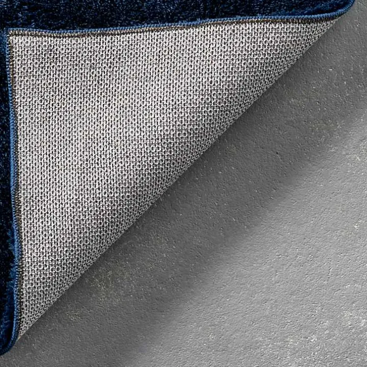 Navy Shag Washable Area Rug, 5x8