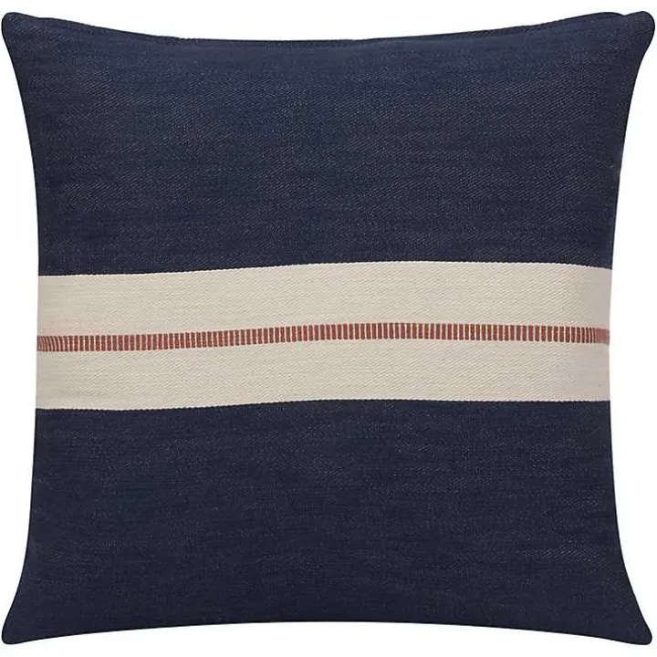 Navy Single Stripe Pillow