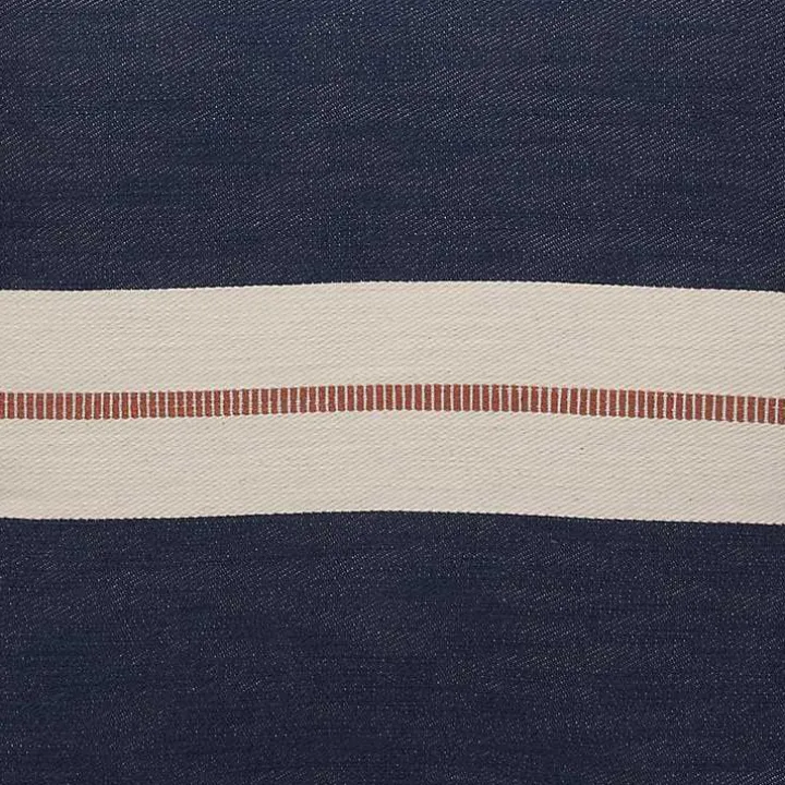 Navy Single Stripe Pillow