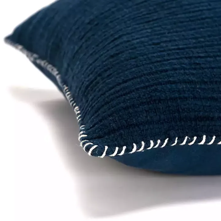 Navy Subtle Striped Oversized Pillow
