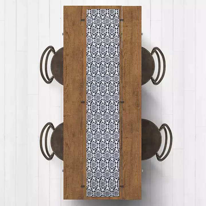 Navy Succulent Pattern Table Runner