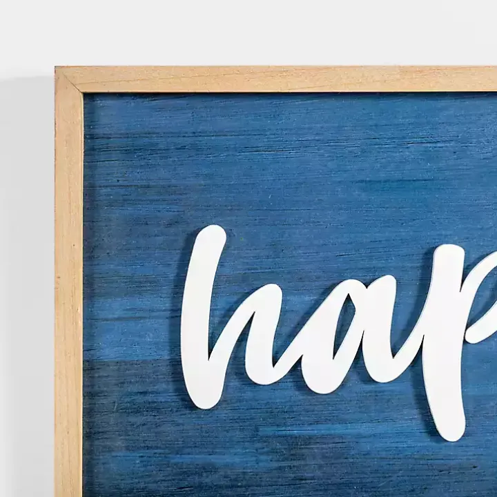 Navy This is Our Happy Place Wall Plaque