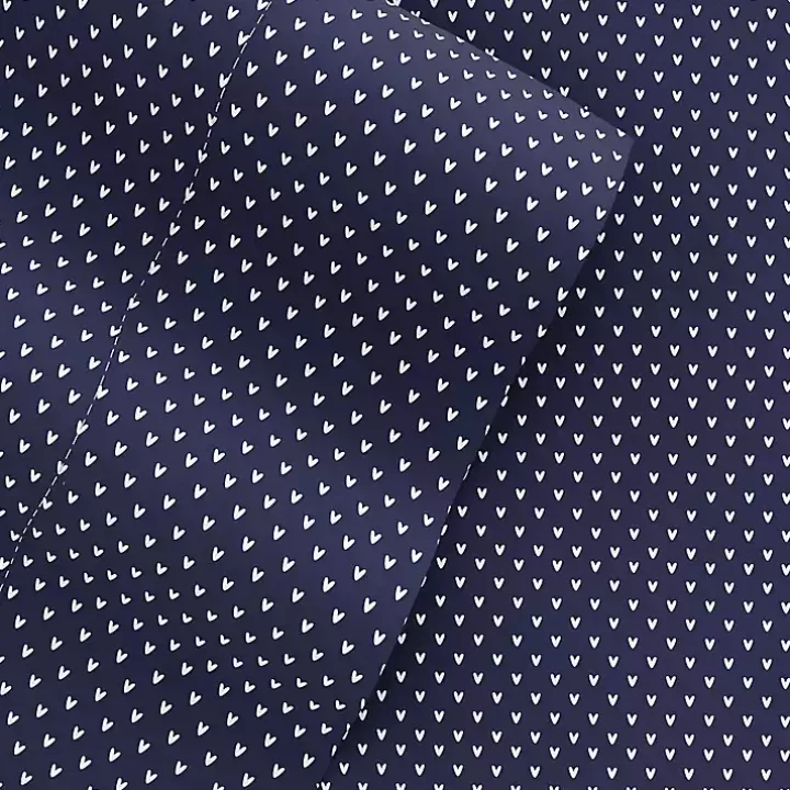 Navy Tiny Hearts 3-pc. Twin Sheet Set