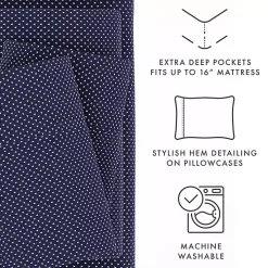 Navy Tiny Hearts 3-pc. Twin Sheet Set