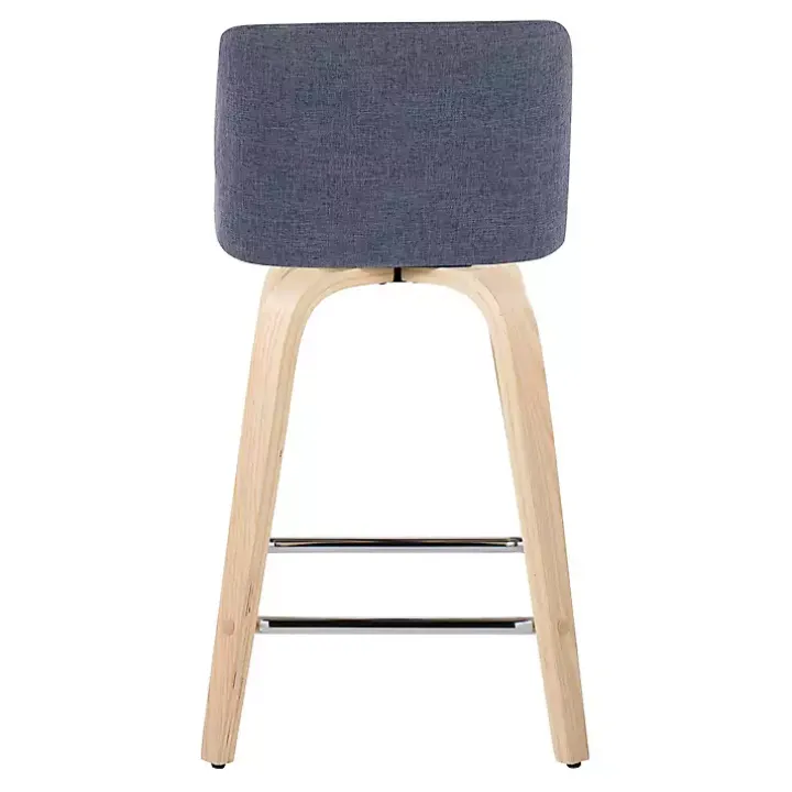 Navy Torino Upholstered Counter Stools, Set of 2